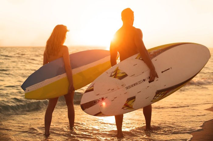 surfing couple