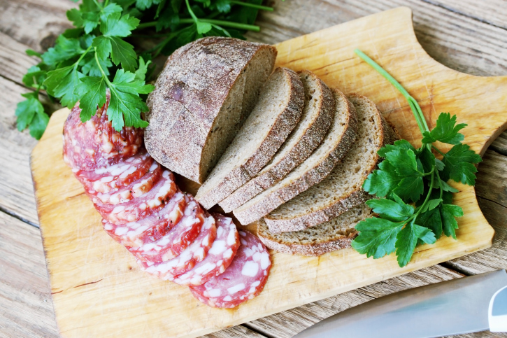 sausage with bread charcuterie