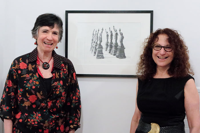 Carol Turbin, left, and Gallery North director Judith Levy.