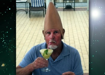 John Murray wears his cone in Havanna