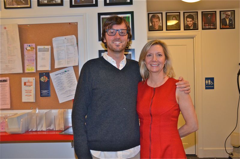 David Nugent (HIFF Artistic Director) and Anne Chaisson (HIFF Executive Director) backstage at the John Drew Theater.