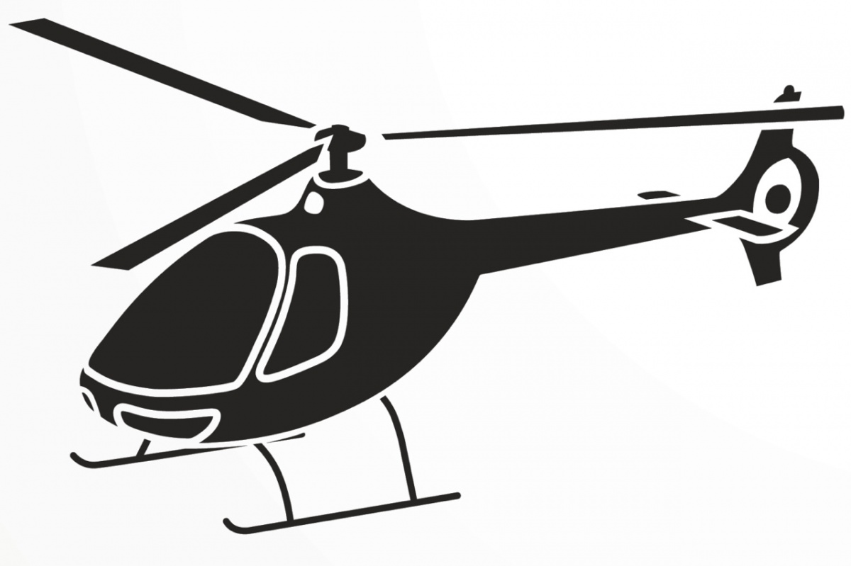 A silhouette of an ultralight helicopter.