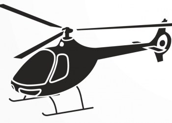 A silhouette of an ultralight helicopter.
