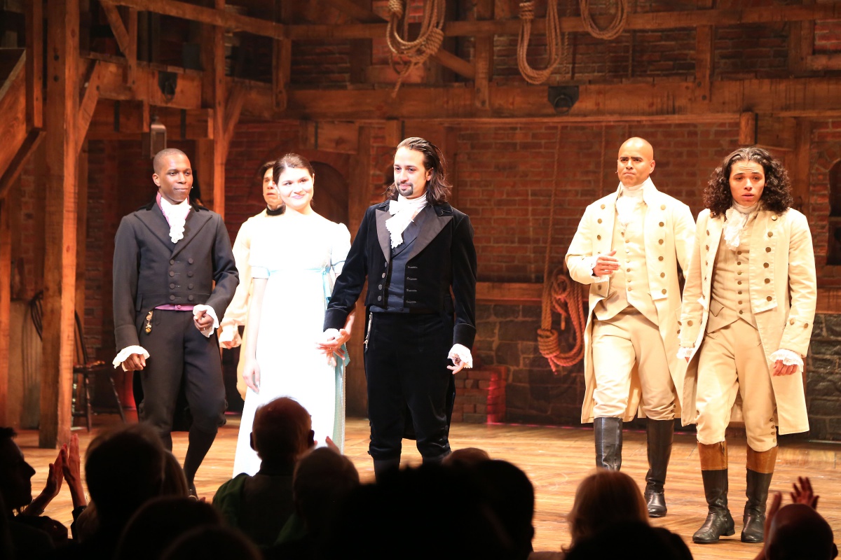 Opening night curtain call of 'Hamilton'
