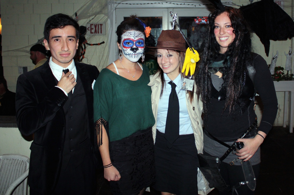 Danny Gomez, Tracy Van Brunt, Andrea Hernandez and Sandy Silverman at the Southampton Publick House Halloween Party.