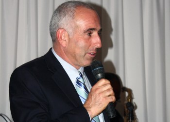 Jay Schneiderman gives a victory speech.