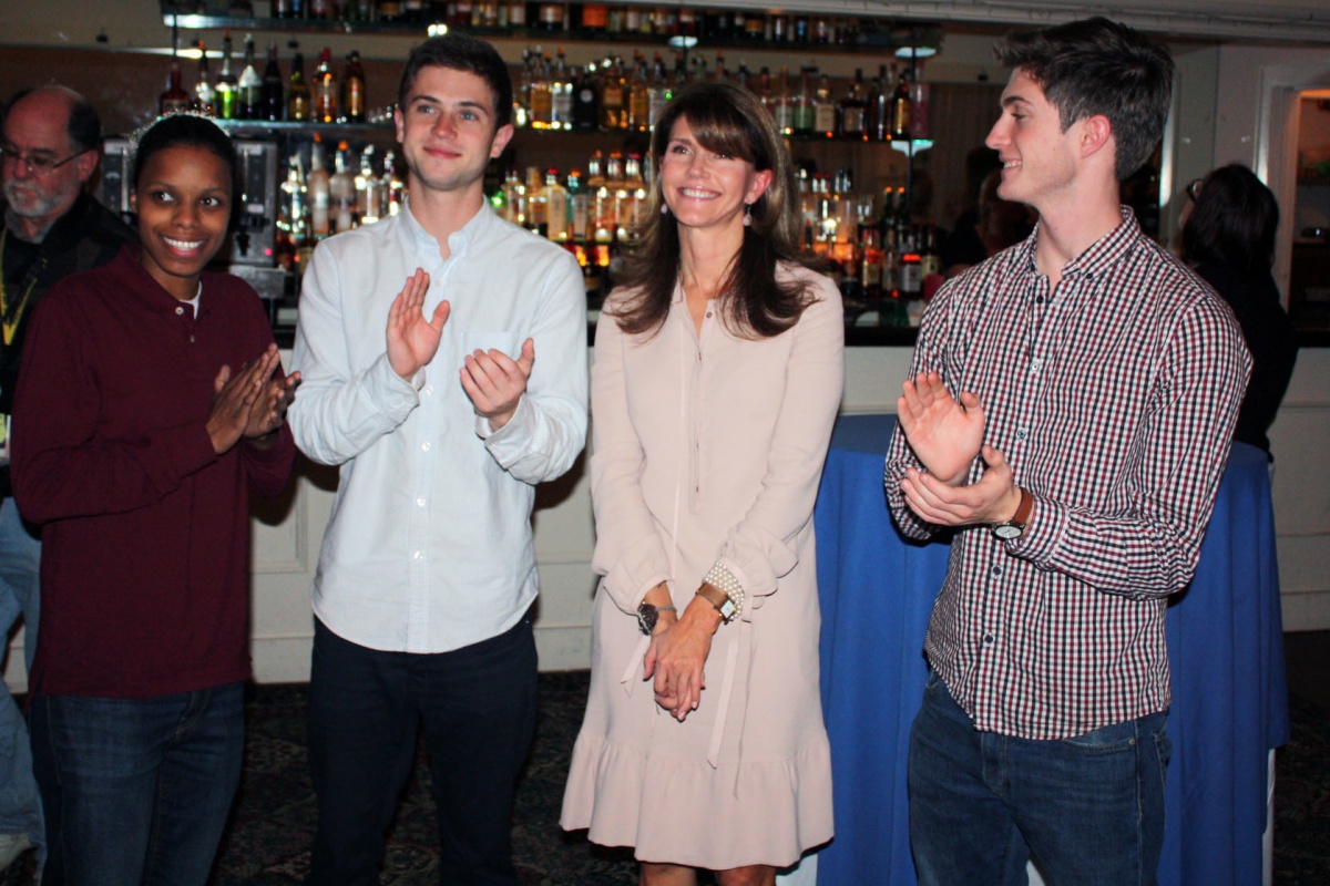 Southampton Town Supervisor Anna Throne-Holst and three of her four children on election night at 230 Elm.