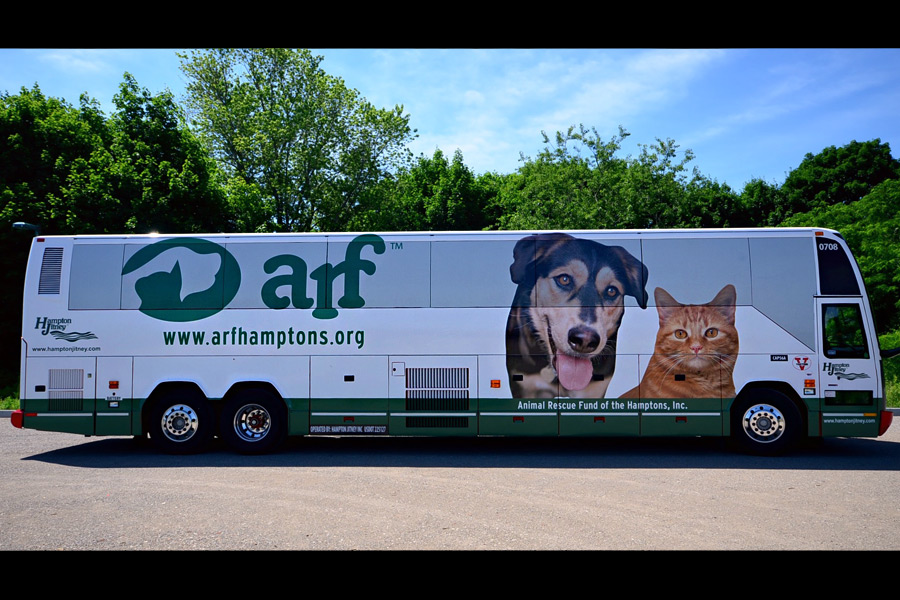 ARF's wrapped Hampton Jitney