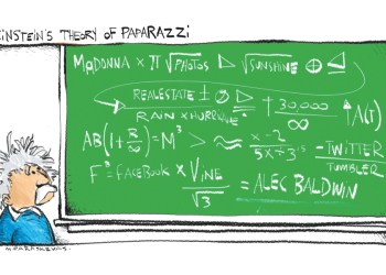 Albert Einstein Cartoon by Mickey Paraskevas