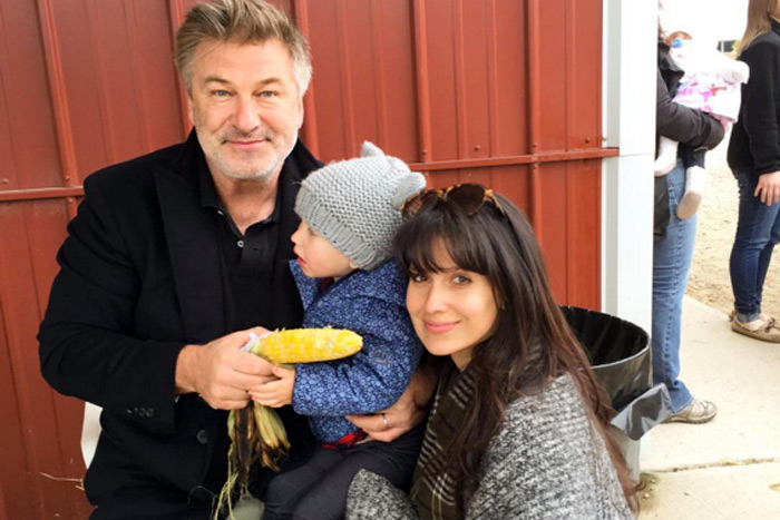 Alec and Hilaria Baldwin with daughter Carmen at Hank's Pumpkintown