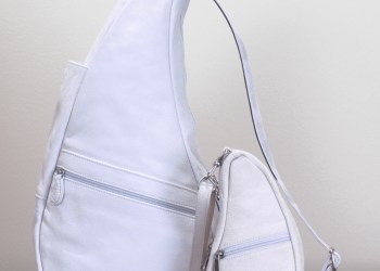 AmeriBAG (summer white) leather Healthy Back Bag and matching baglett.