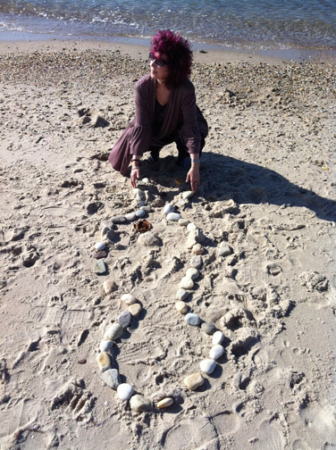 Amy Zerner on the beach