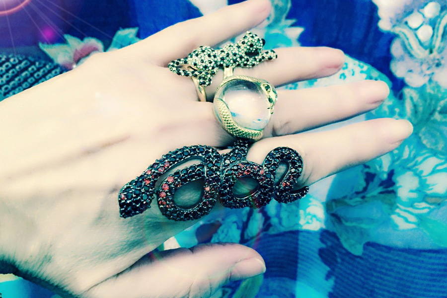 Amy Zerner shows off her rings