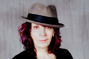Amy Zerner wears a classic hat form for style with a little attitude,