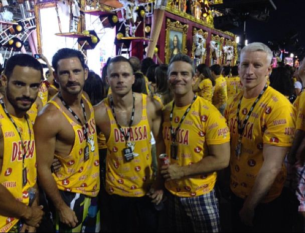 Anderson Cooper, Andy Cohen, Leo Neves in Brazil