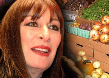 Anjelica Huston Sag Harbor Farmers Market