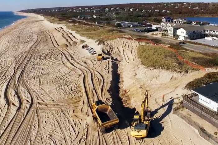 The Army Corps break ground in Montauk