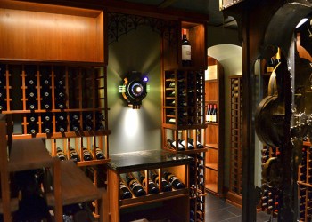 Art Donovan lighting illuminates a wine cellar