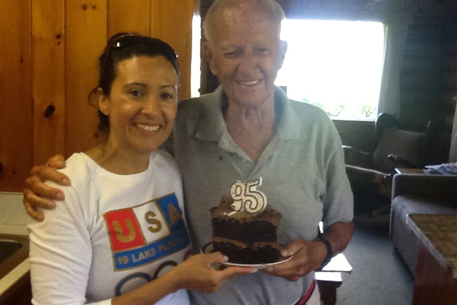 Awilda Penney and Tony Duke celebrate his 95th birthday