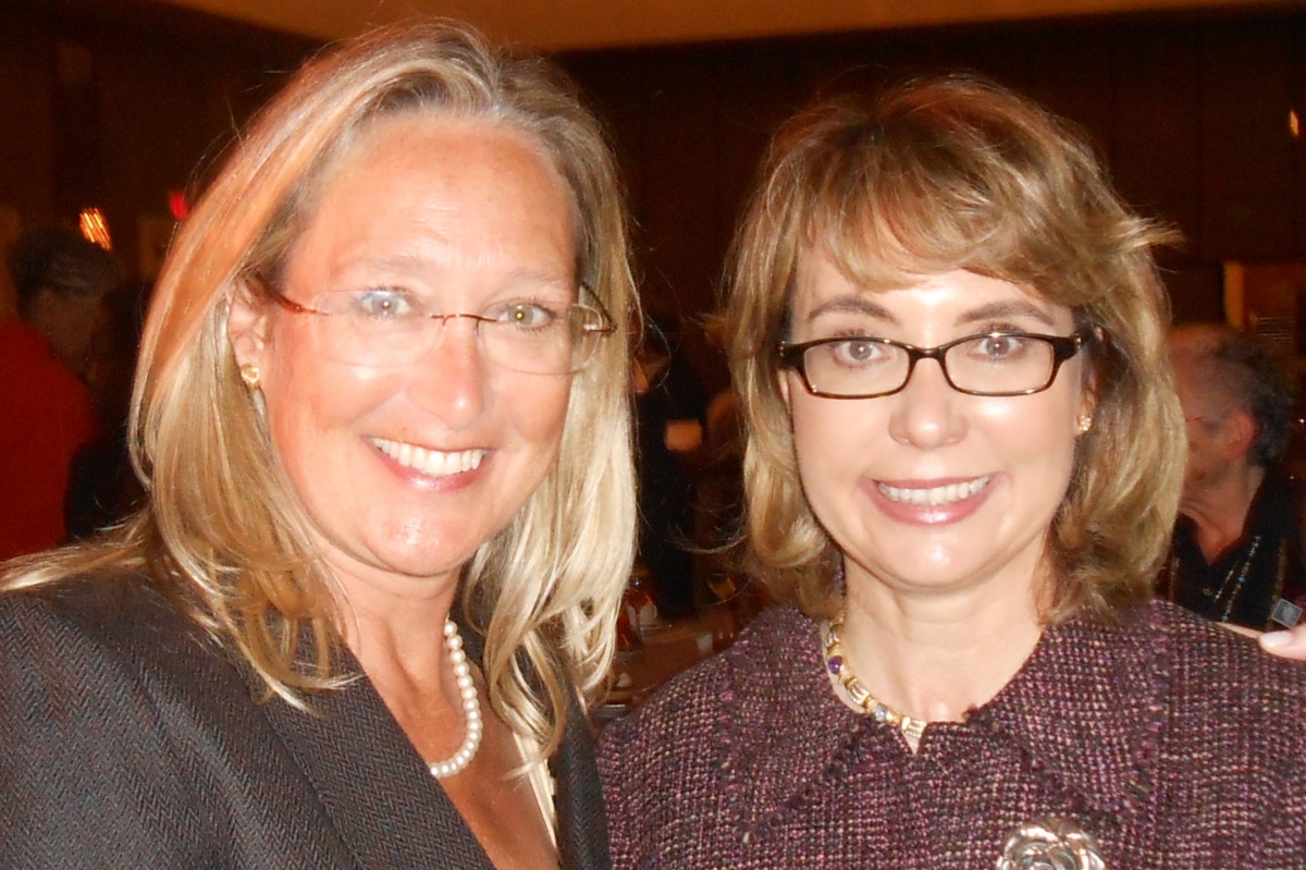 Southampton Town Councilwomen Bridget Fleming and former U.S. Representative Gabby Giffords of Arizona.