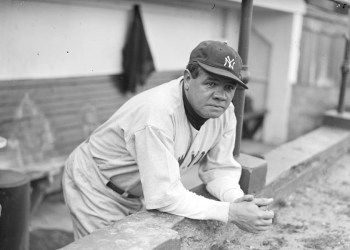 Babe Ruth hits his first home run on May 6, 1915