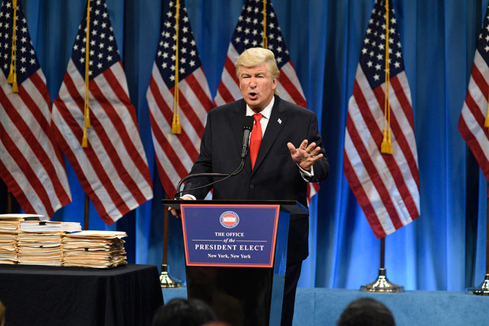 Baldwin lampoons Trump's recent press conference on SNL