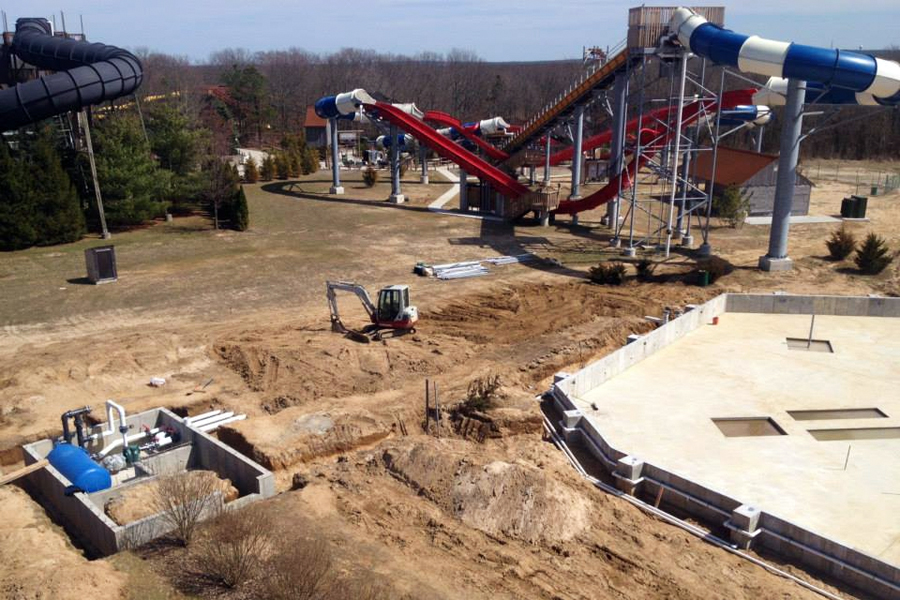 The Battle of Mutiny Bay under construction at Splish Splash