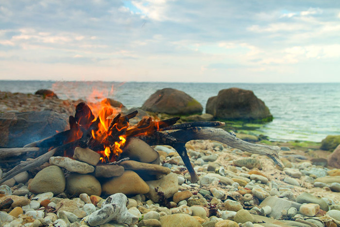 Beach bonfire