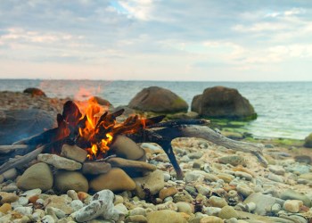 Beach bonfire