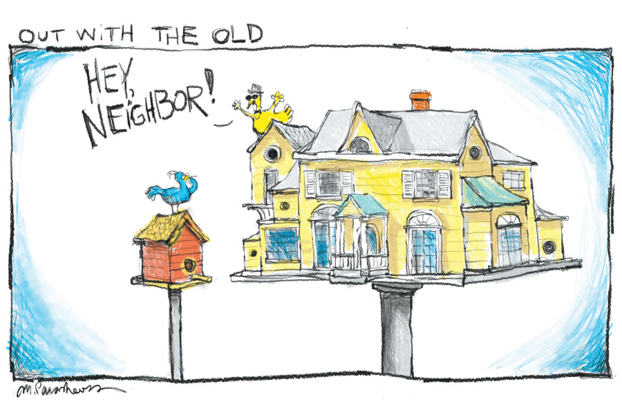 Birdhouse cartoon by Mickey Paraskevas