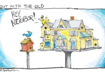 Birdhouse cartoon by Mickey Paraskevas