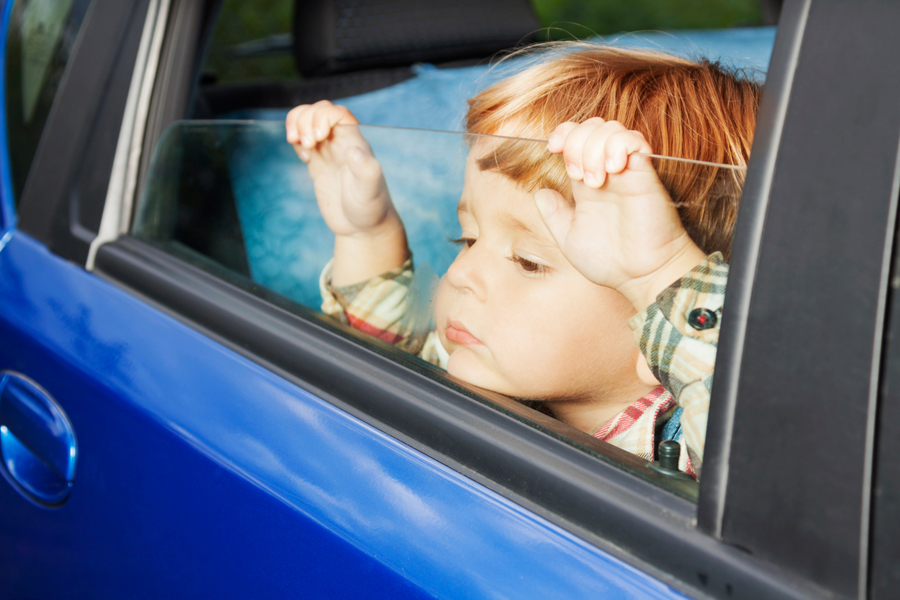 Bored Kid in Car