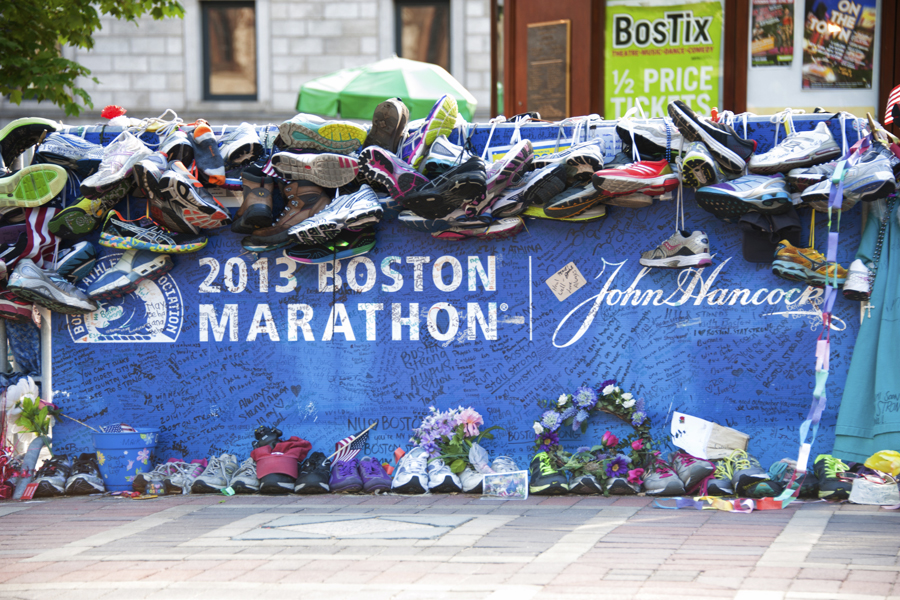 Boston Marathon 2013 memorial place at Copley Square,