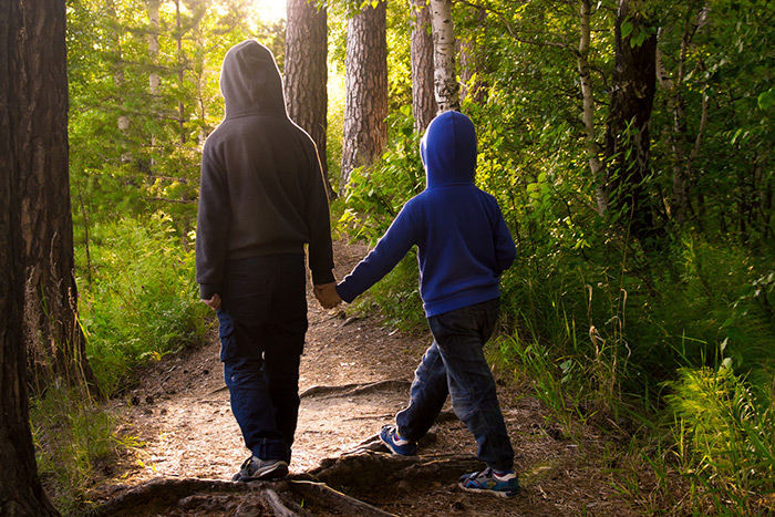 Boys lost in woods