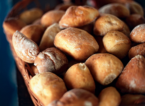 Loaves of bread in a basket