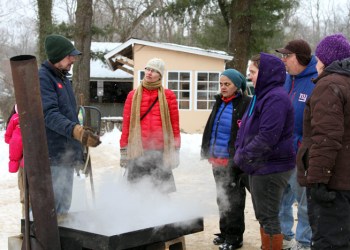 Boiling sap at Benner's Farm