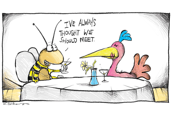 Bumblebee cartoon by Mickey Paraskevas