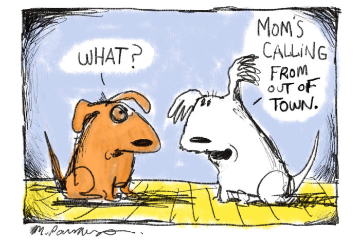 Carbon monoxide alarm dogs cartoon by Mickey Paraskevas