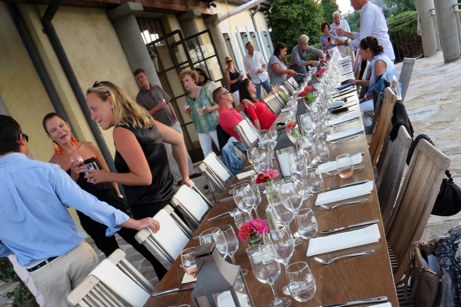 Wolffer wine club members enjoyed the very first taste of the 2012 Christian's Cuvée Merlot on Wednesday