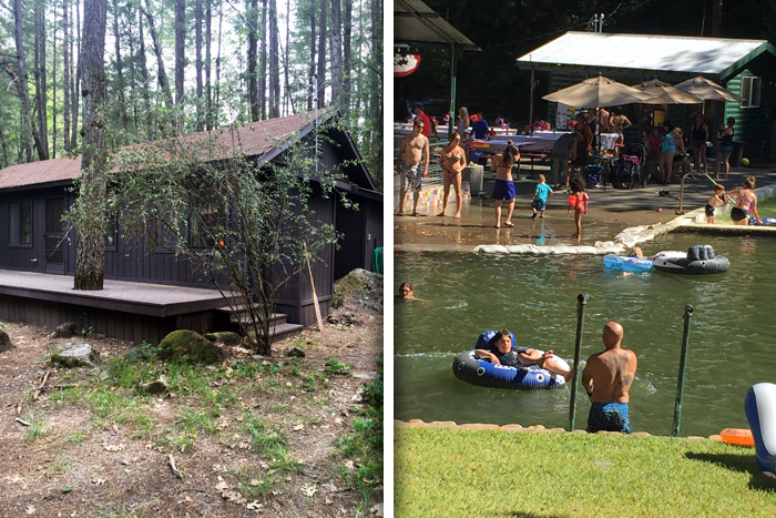The vacation cabin and Anderson Creek swimming hole before 9/12/15