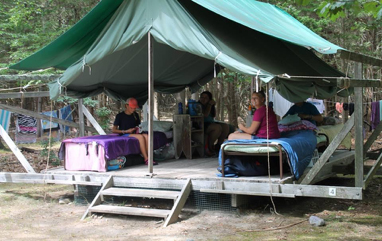 Tent camping at Camp Blue Bay