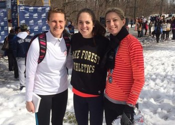 Kelly Laffey (RT) and friends are all smiles at the Central Park Half Marathon