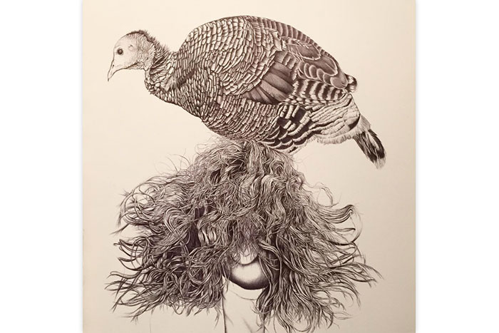 Charles Ly, "Wild," 2015, pen and ink on paper