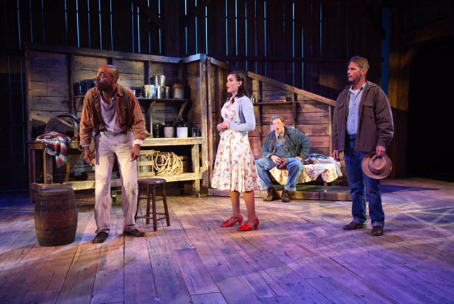 Chauncy Thomas, Georgia Warner, Preston Truman Boyd and Joe Pallister in Of Mice and Men.