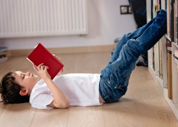 Child reading book