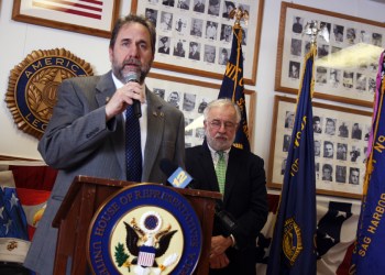 Christian Haerter joined Tim Bishop in support of his son Jordan Haerter receiving a posthumous Medal of Honor,