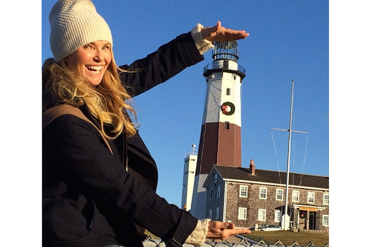 Christie Brinkley at the Montauk Lighthouse