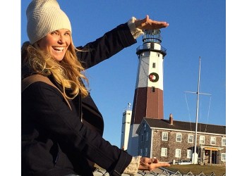Christie Brinkley at the Montauk Lighthouse