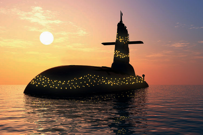 Hamptons Police Department submarine will be lit for the holidays in Montauk