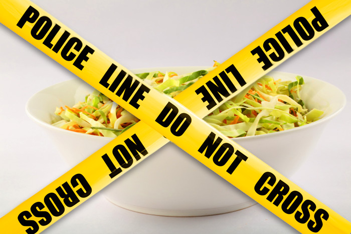 Offending coleslaw was logged into police evidence
